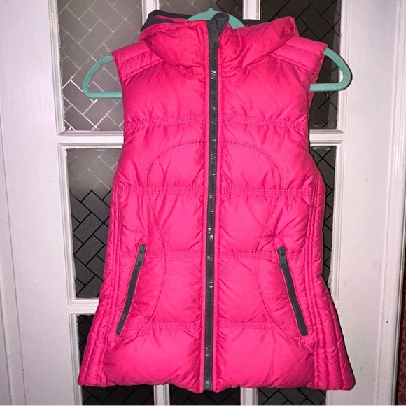 Lululemon Reservable Goose Down Sonic Pink Puffer Vest Med Small Athletica Rare - Picture 2 of 16